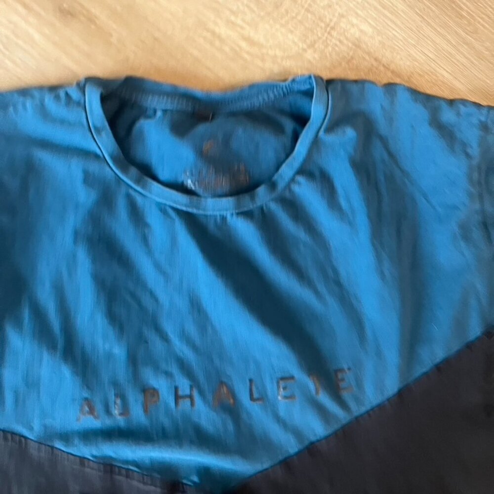 ** Alphalete Men's Tshirt Black blue colorblock Large - Picture 6 of 8